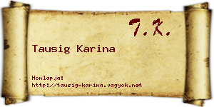 Tausig Karina névjegykártya